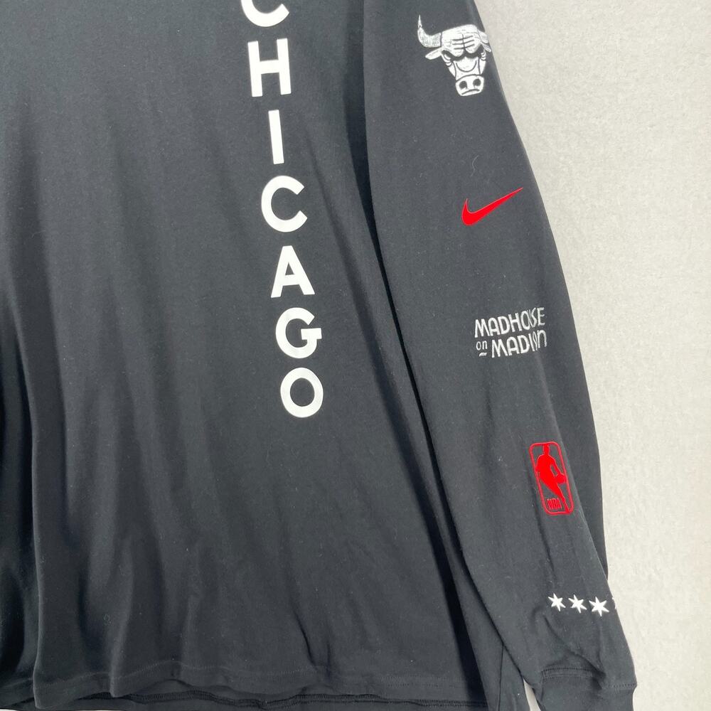 CHICAGO BULLS Shirt Mens XL NIKE 2023/24 City Edition Max90 NBA Basketball Black - Picture 8 of 11